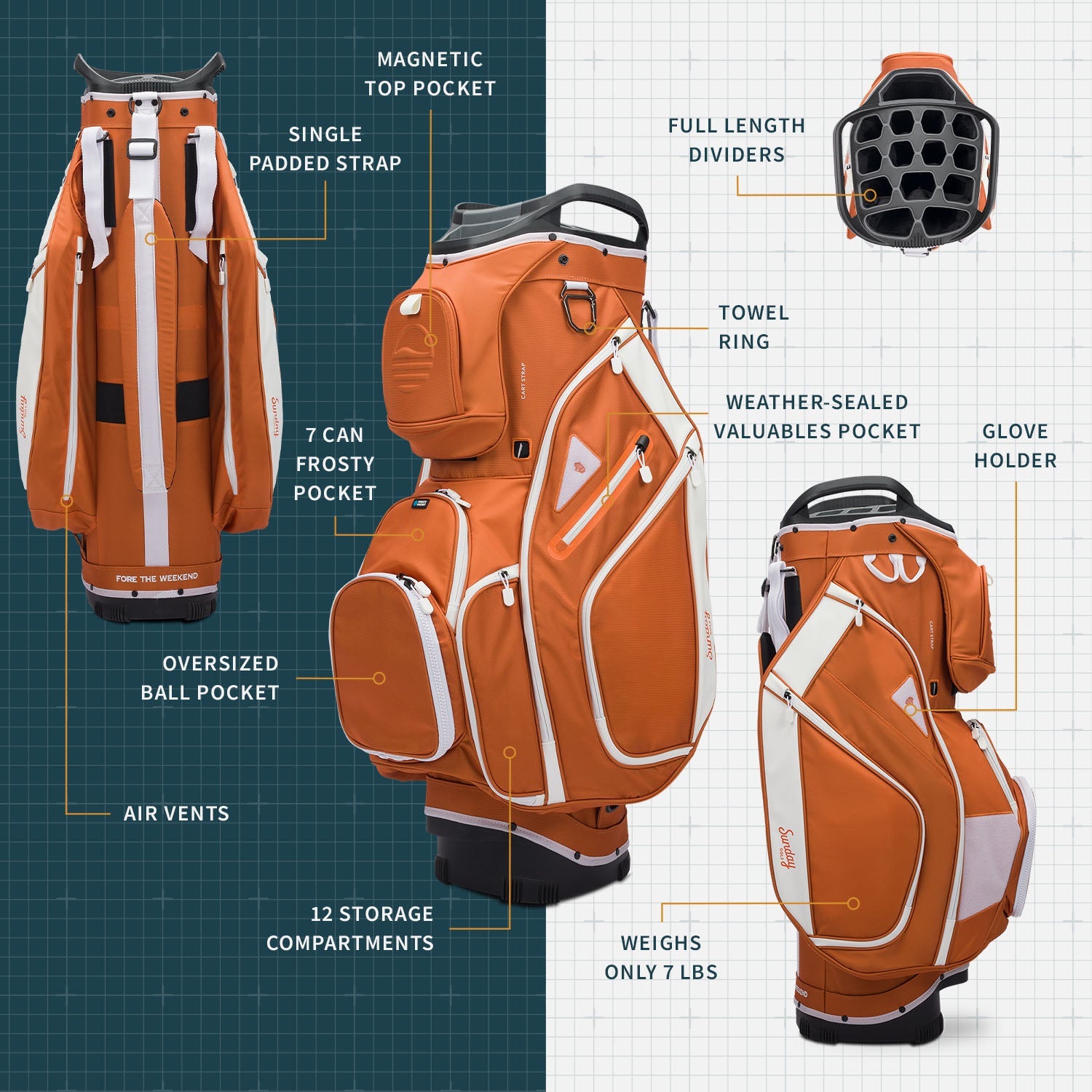 The Big Rig | Burnt Orange Cart Bag