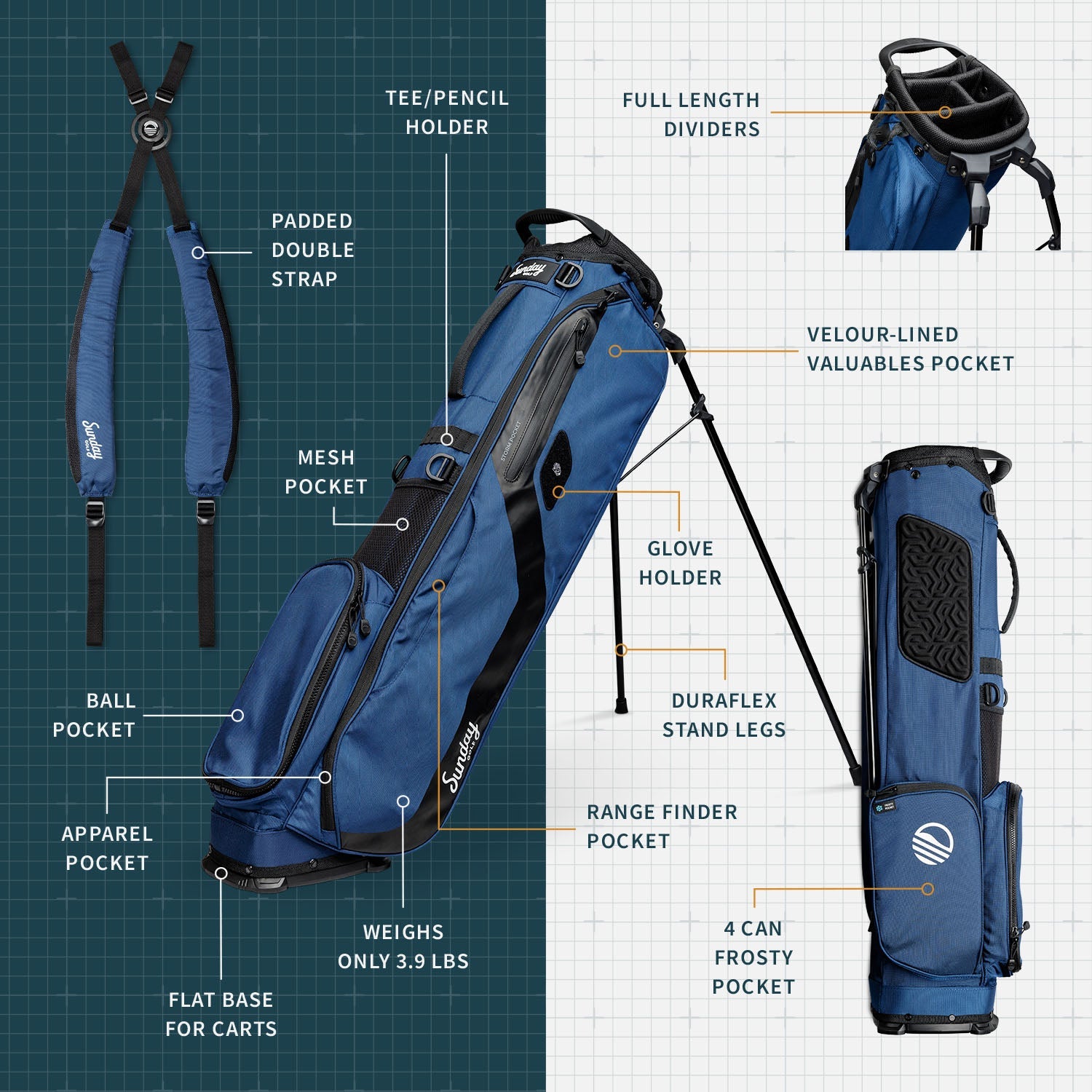 El Camino | Cobalt Blue Mid Size Stand Bag