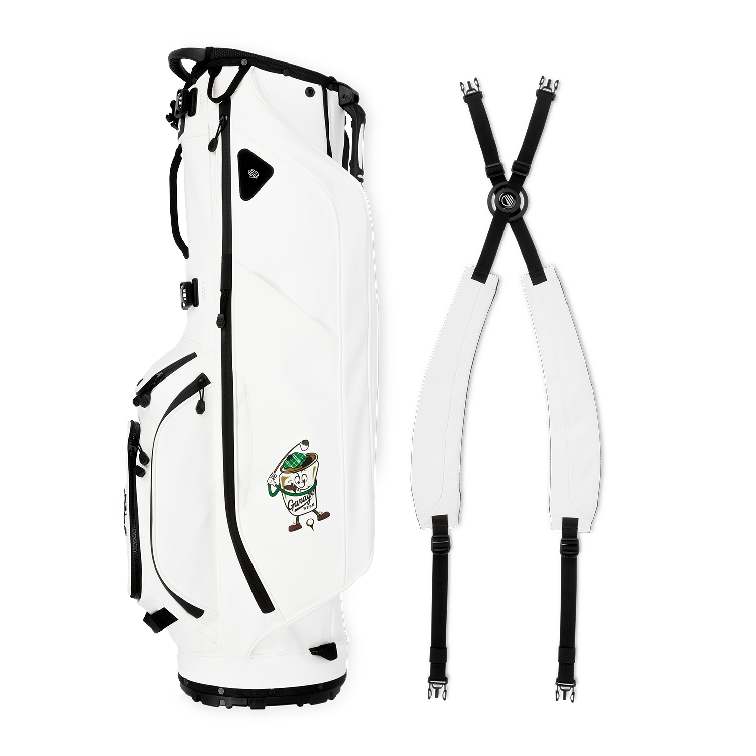 Ryder S-Class x Garage Beer | White Vegan Leather Full Size Stand Bag