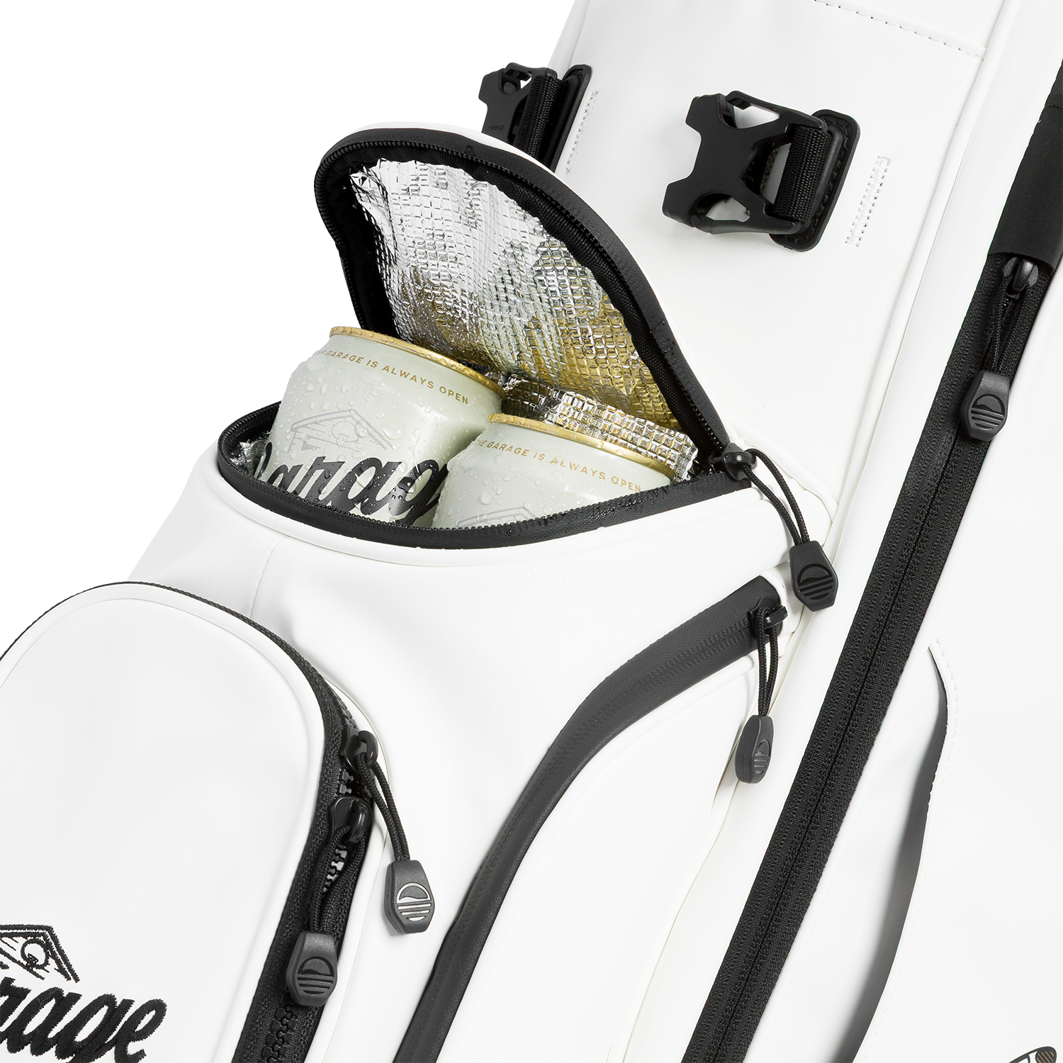Ryder S-Class x Garage Beer | White Vegan Leather Full Size Stand Bag