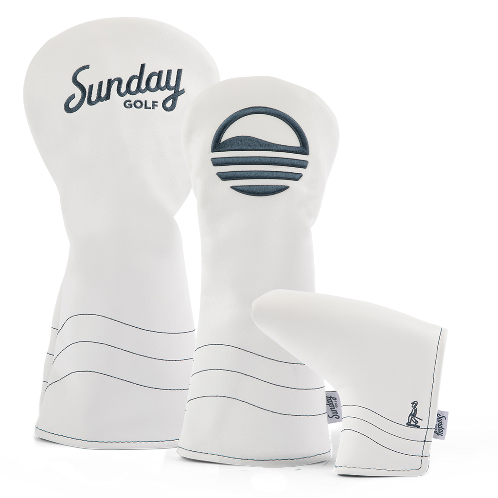 White/Navy Headcover Bundle w/ Blade