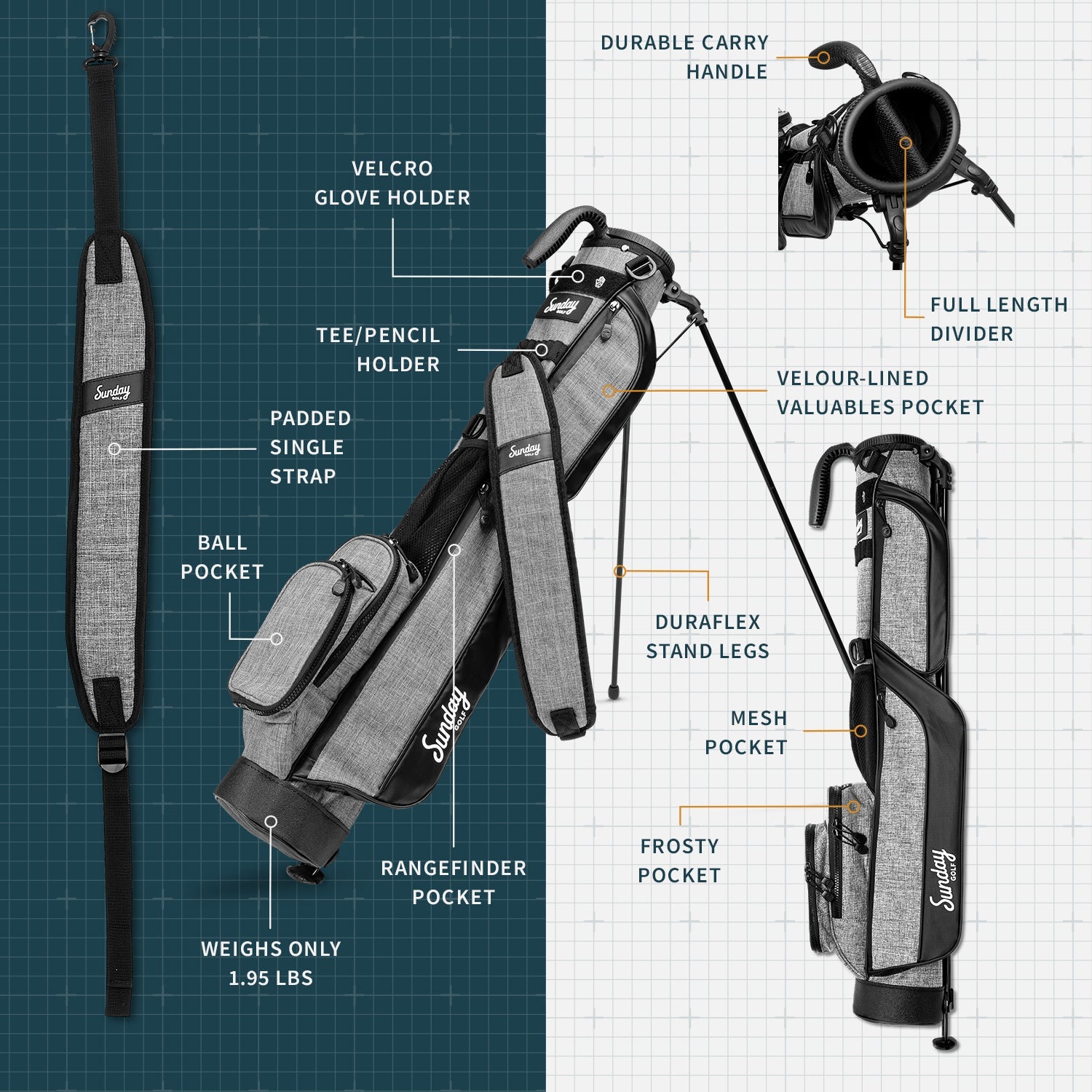 The Loma | Heather Gray Par 3 Bag