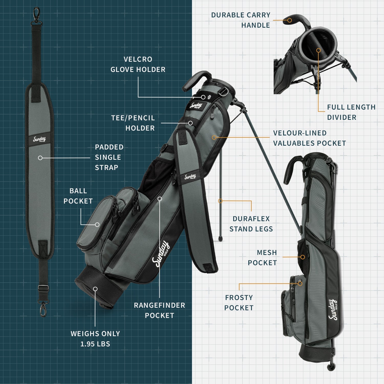 The Loma | Midnight Green Par 3 Bag