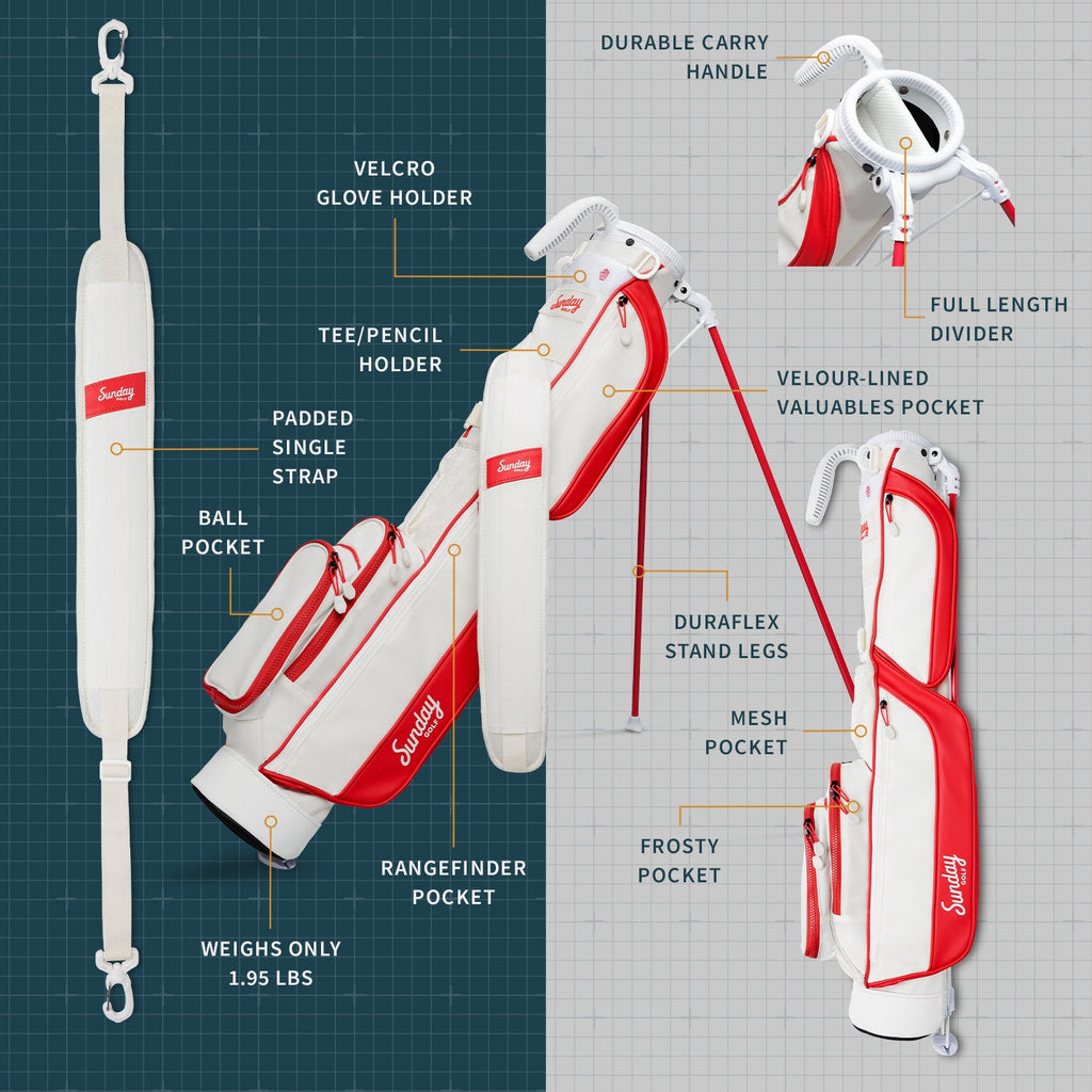 The Loma | Red & Off-White Par 3 Bag