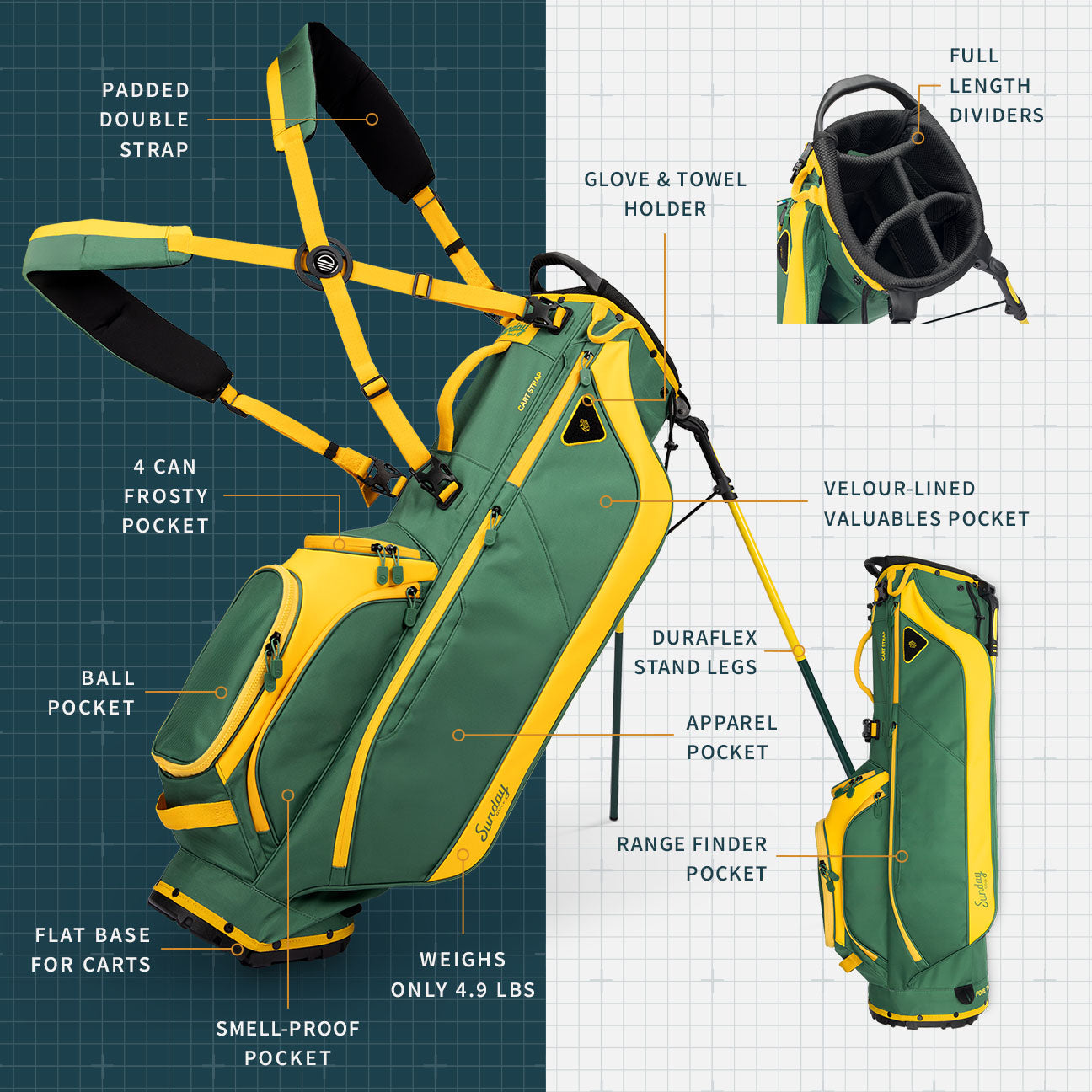 Ryder | Grellow Full Size Stand Bag