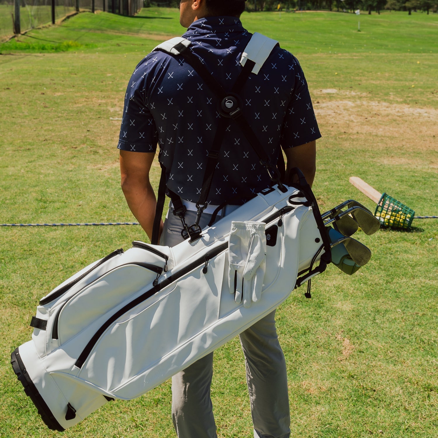 Ryder S-Class | White Vegan Leather Full Size Stand Bag